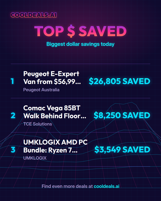 Sample Cool Deals card — today's top dollar savings